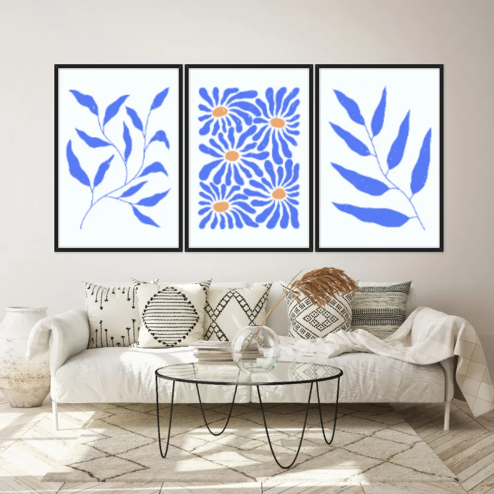 Kit Quadros Decorativos Planta Abstrata