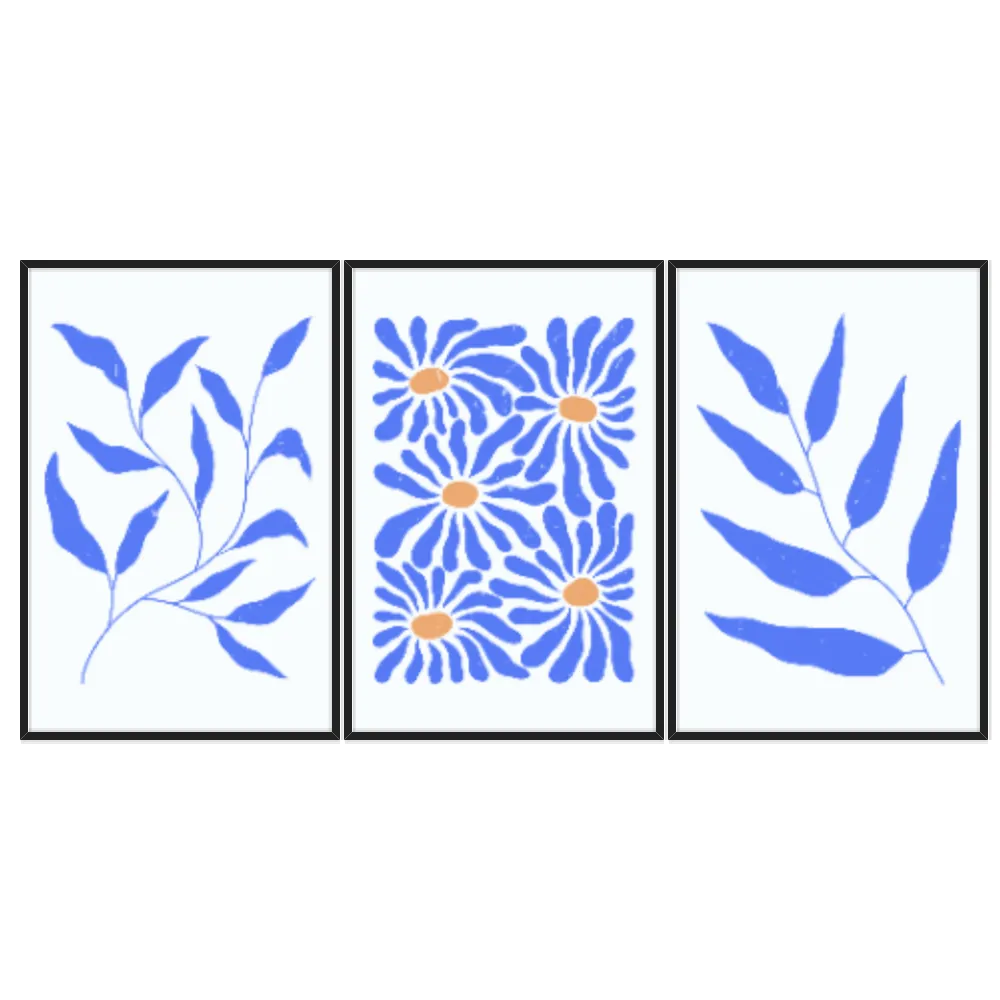 Kit Quadros Decorativos Planta Abstrata
