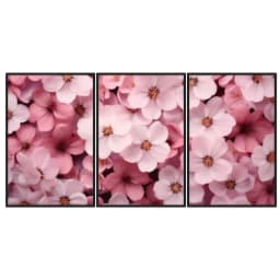 Kit Quadros Decorativos Flor Rosa