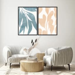 Kit Quadros Decorativos Planta Abstrata