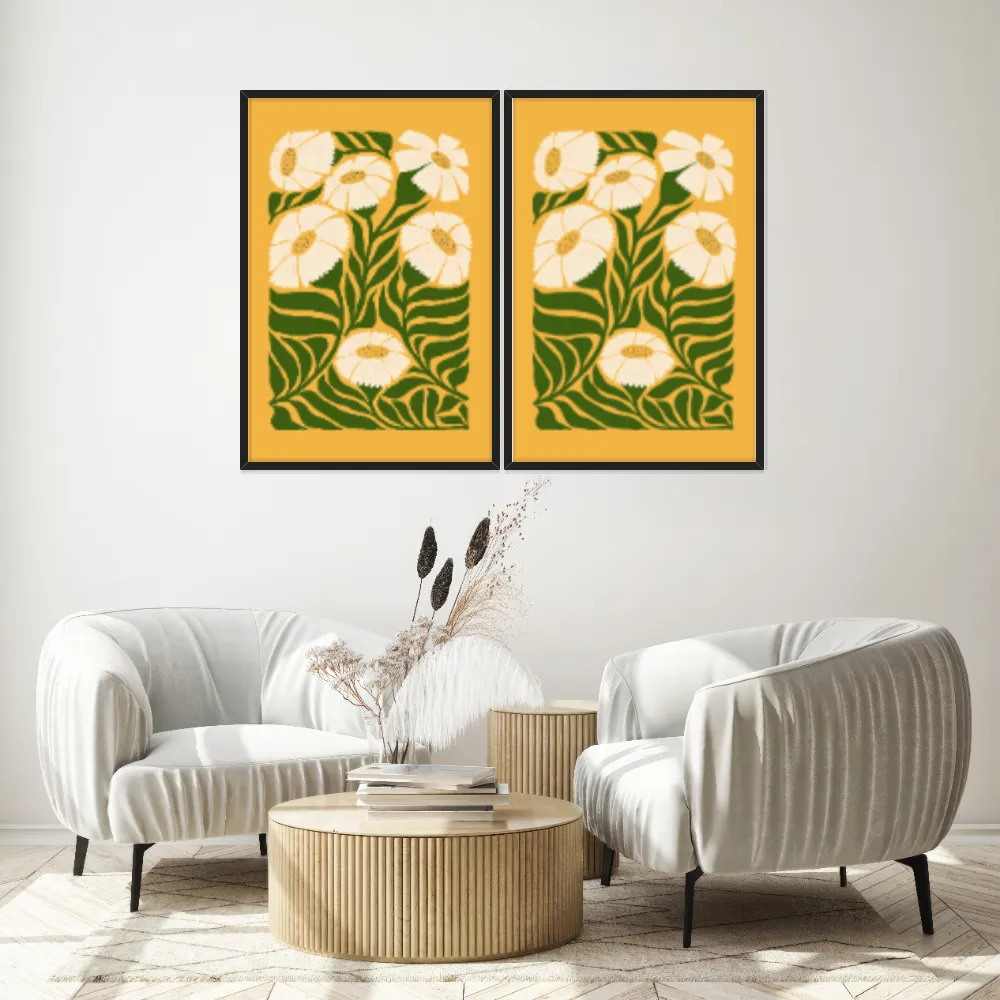 Kit Quadros Decorativos Flora Abstrata