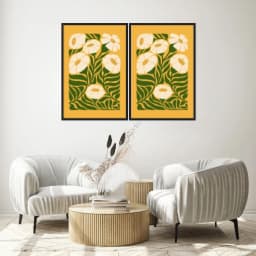 Kit Quadros Decorativos Flora Abstrata