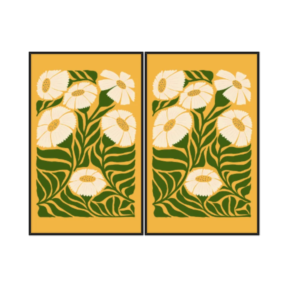 Kit Quadros Decorativos Flora Abstrata