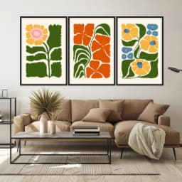 Kit Quadros Decorativos Flora Abstrata