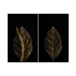 Kit Quadros Decorativos Planta Dourada