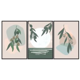 Kit Quadros Decorativos Planta Abstrata