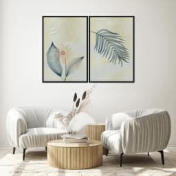 Kit Quadros Decorativos Planta Abstrata