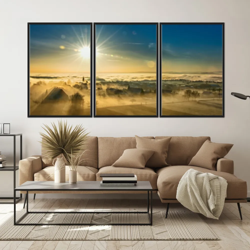 Kit Quadros Decorativos Pôr Do Sol
