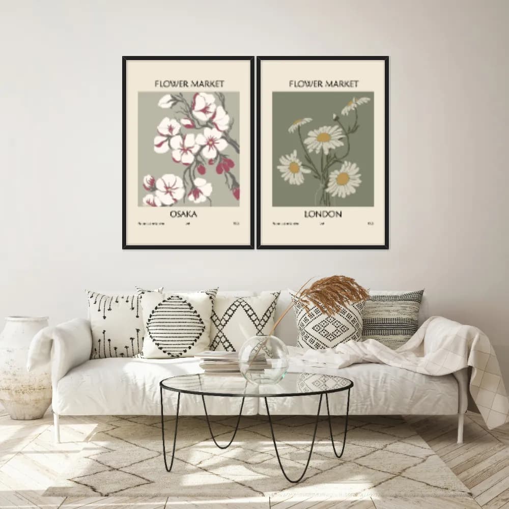 Kit Quadros Decorativos Flora Abstrata