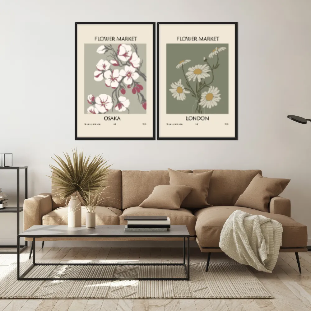 Kit Quadros Decorativos Flora Abstrata