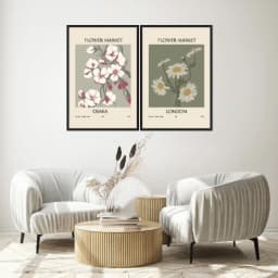 Kit Quadros Decorativos Flora Abstrata