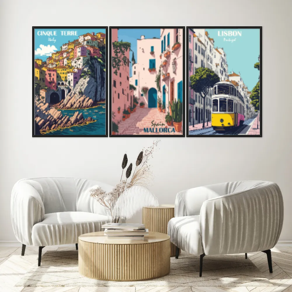 Kit Quadros Decorativos Portugal Espanha E Italia