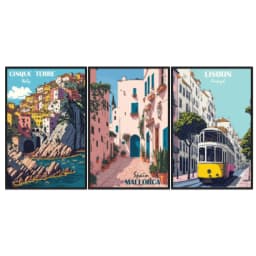 Kit Quadros Decorativos Portugal Espanha E Italia