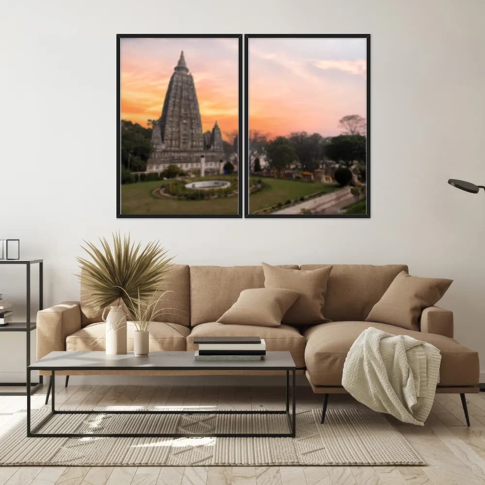 Kit Quadros Decorativos Templo Mahabodhi India