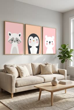 Kit Quadros Decorativos Animais Fofos