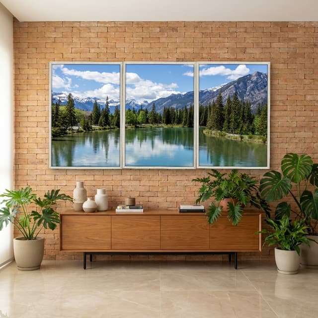 Kit Quadros Decorativos Lago E Montanha