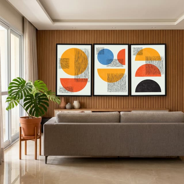 Kit Quadros Decorativos Linhas E Formas