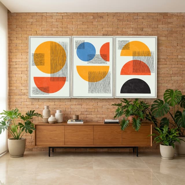 Kit Quadros Decorativos Linhas E Formas