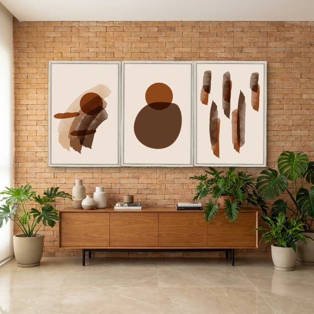 Kit Quadros Decorativos Abstrato Minimalista