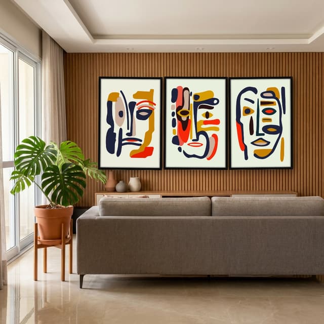 Kit Quadros Decorativos Linhas E Formas