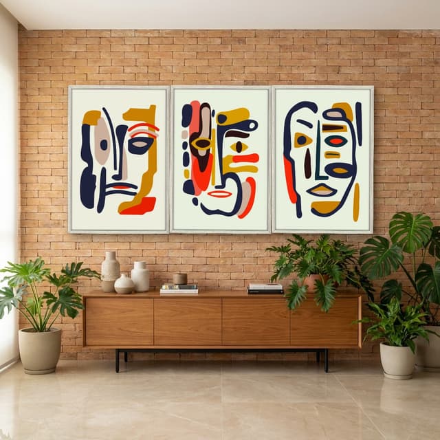 Kit Quadros Decorativos Linhas E Formas