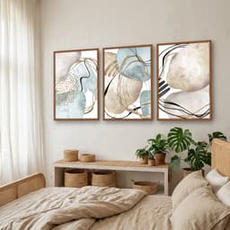 Kit Quadros Decorativos Abstrato Dourado