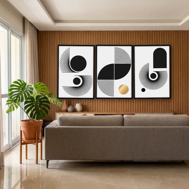 Kit Quadros Decorativos Linhas E Formas