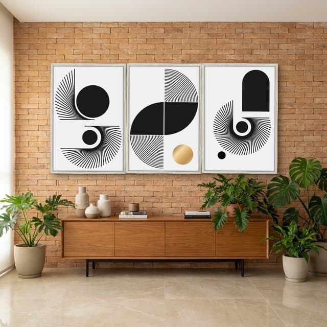 Kit Quadros Decorativos Linhas E Formas