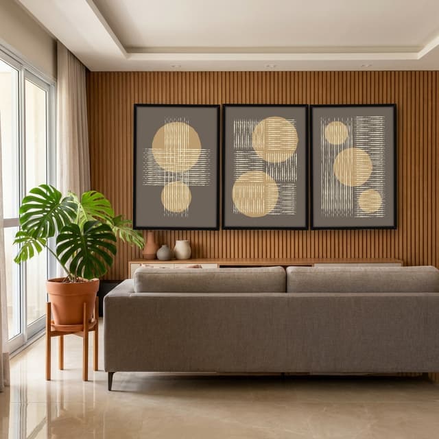 Kit Quadros Decorativos Linhas E Formas