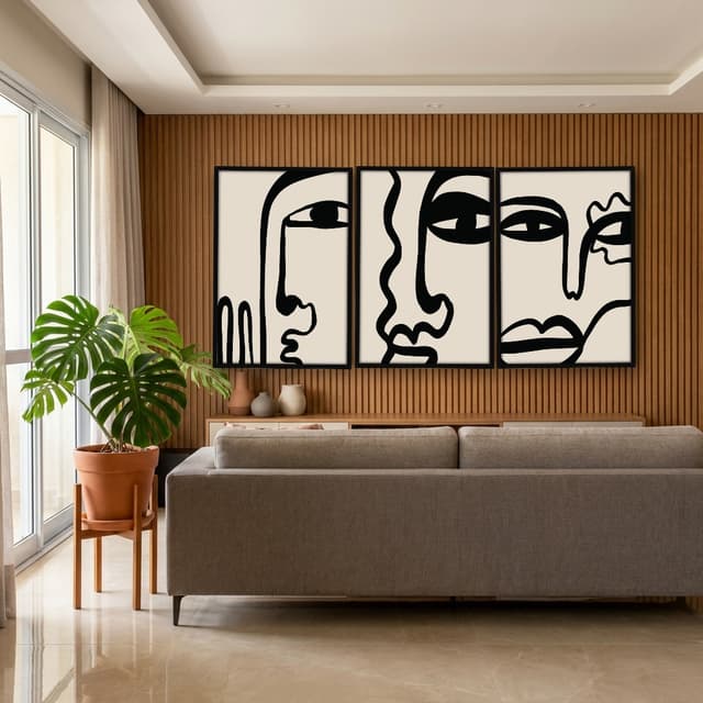 Kit Quadros Decorativos Linhas E Formas