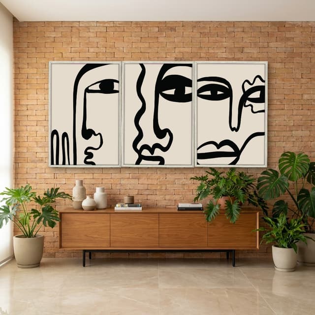 Kit Quadros Decorativos Linhas E Formas