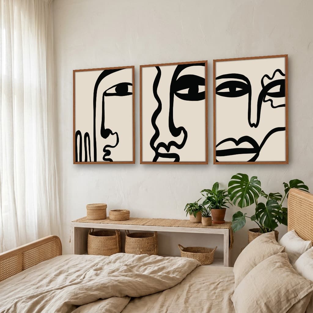Kit Quadros Decorativos Linhas E Formas
