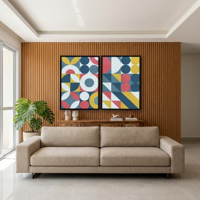 Kit Quadros Decorativos Geométrico