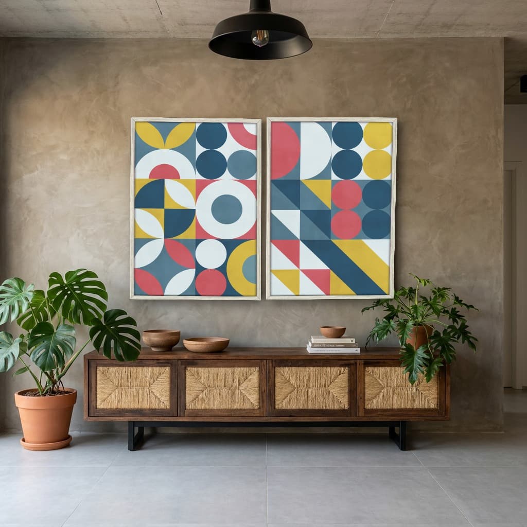 Kit Quadros Decorativos Geométrico