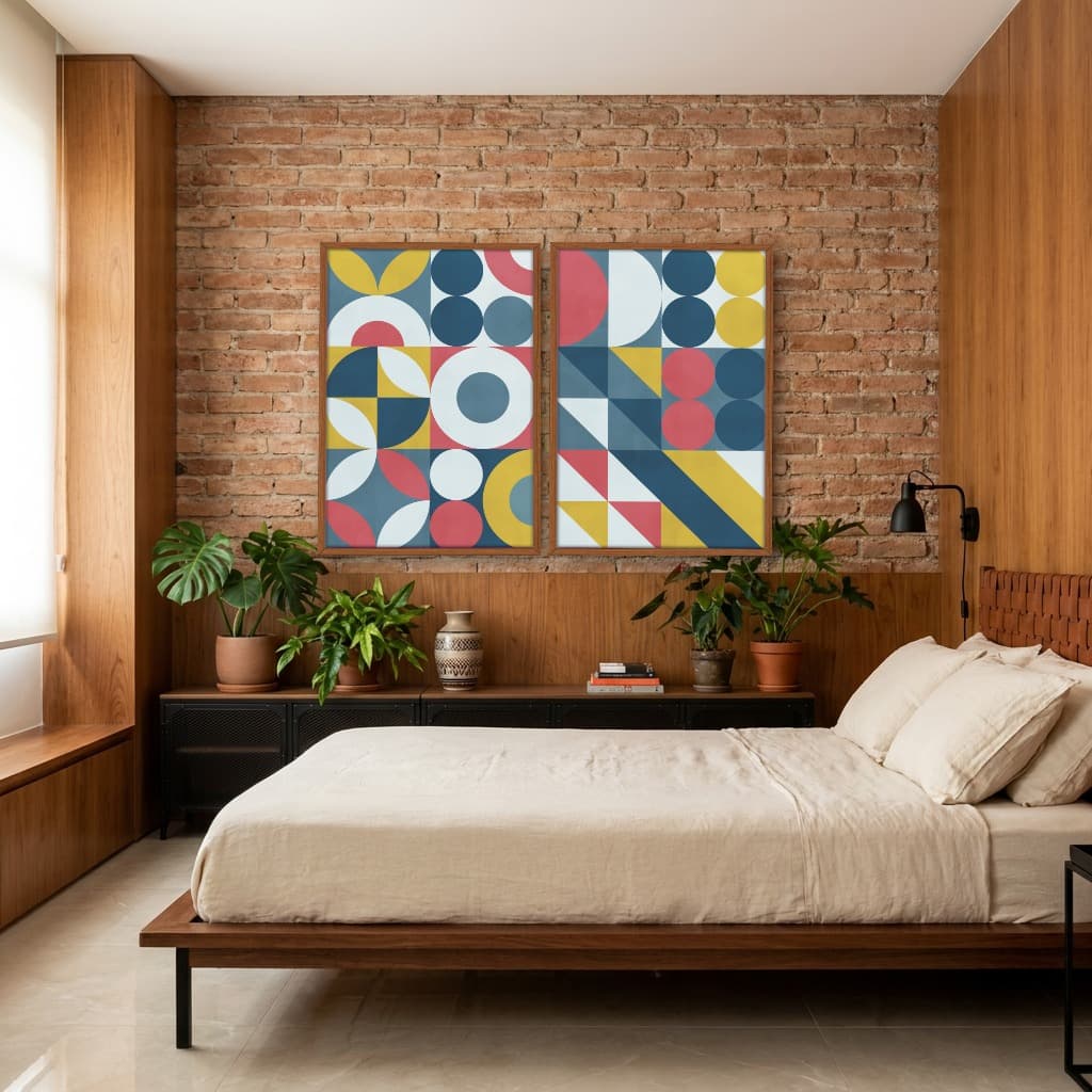Kit Quadros Decorativos Geométrico