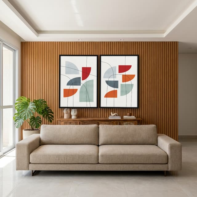 Kit Quadros Decorativos Linhas E Formas