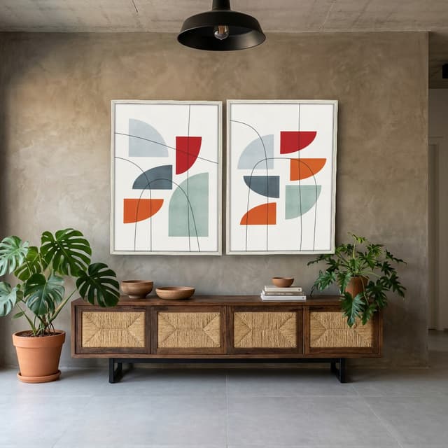 Kit Quadros Decorativos Linhas E Formas