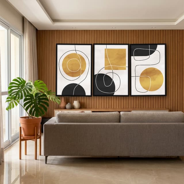 Kit Quadros Decorativos Linhas E Formas