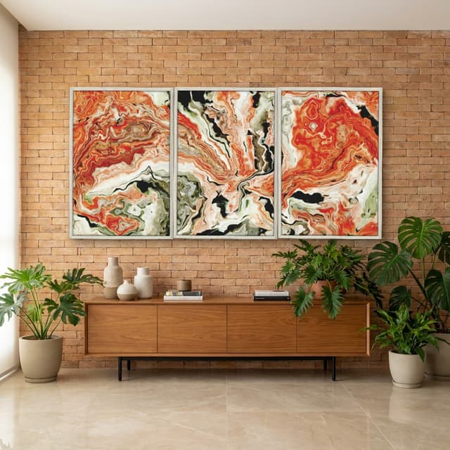 Quadro Decorativo Mármore Vermelho