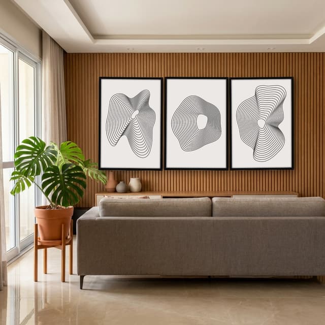 Kit Quadros Decorativos Abstrato Minimalista