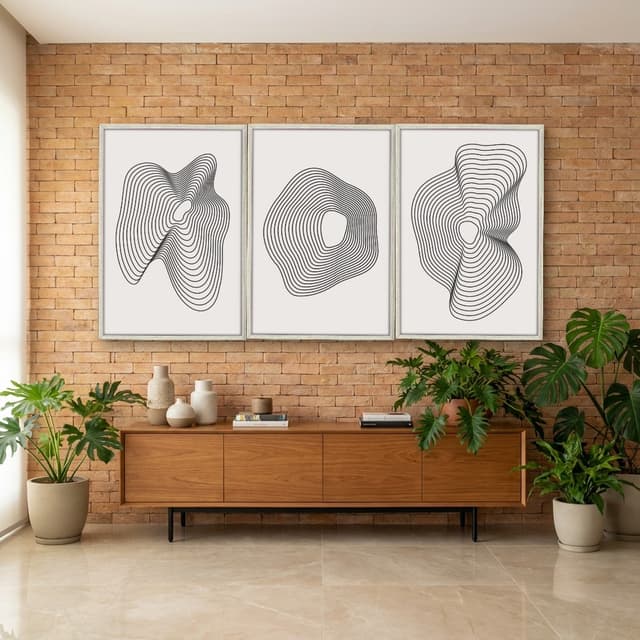 Kit Quadros Decorativos Abstrato Minimalista
