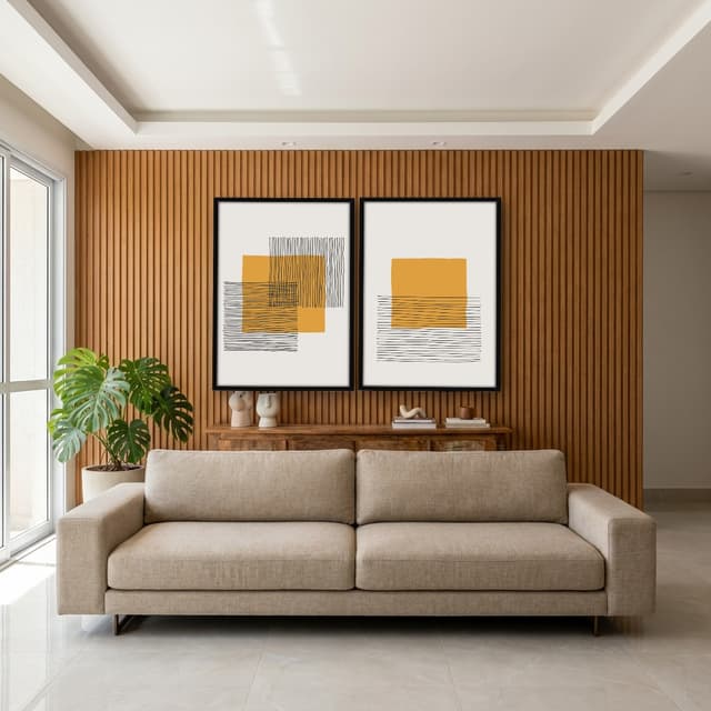 Kit Quadros Decorativos Linhas Minimalistas
