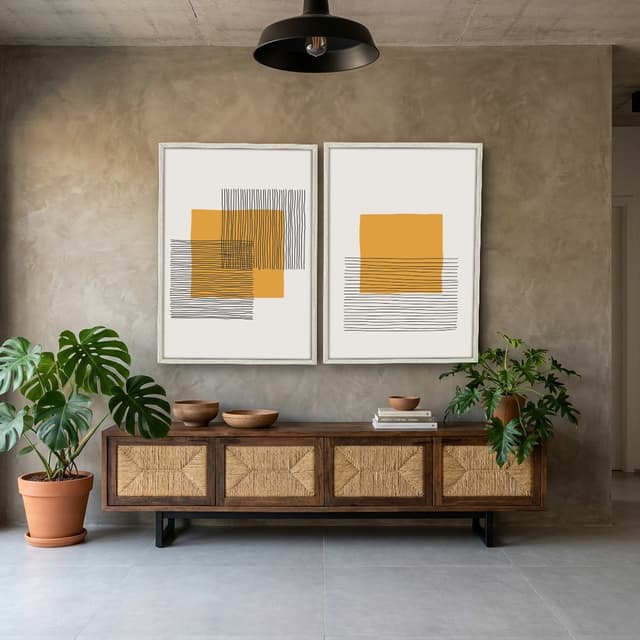 Kit Quadros Decorativos Linhas Minimalistas