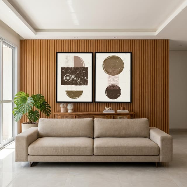 Kit Quadros Decorativos Abstrato Boho