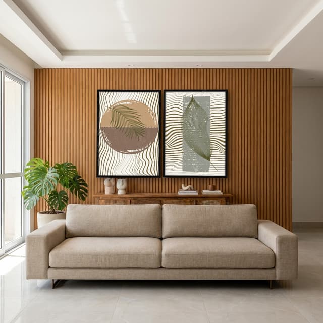 Kit Quadros Decorativos Folhas E Texturas