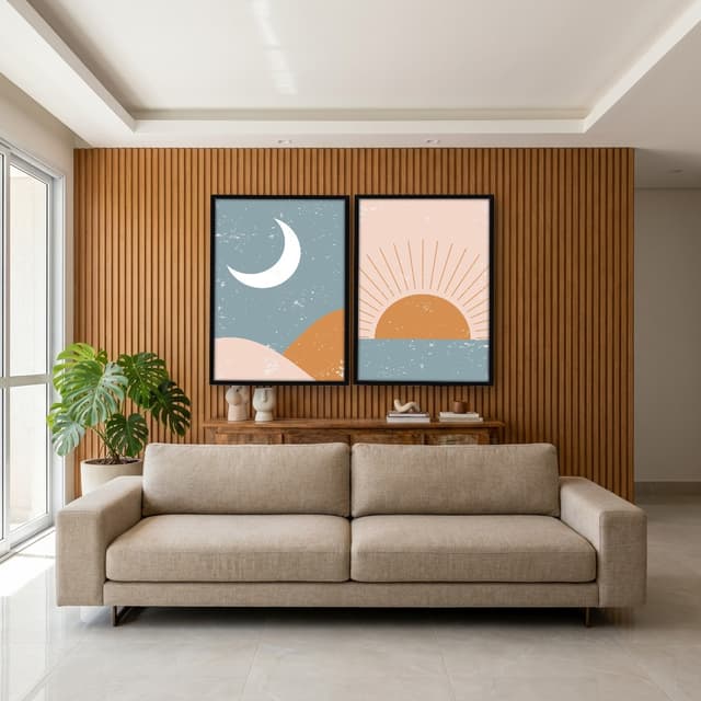 Kit Quadros Decorativos Moon Sun