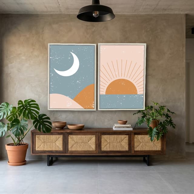 Kit Quadros Decorativos Moon Sun
