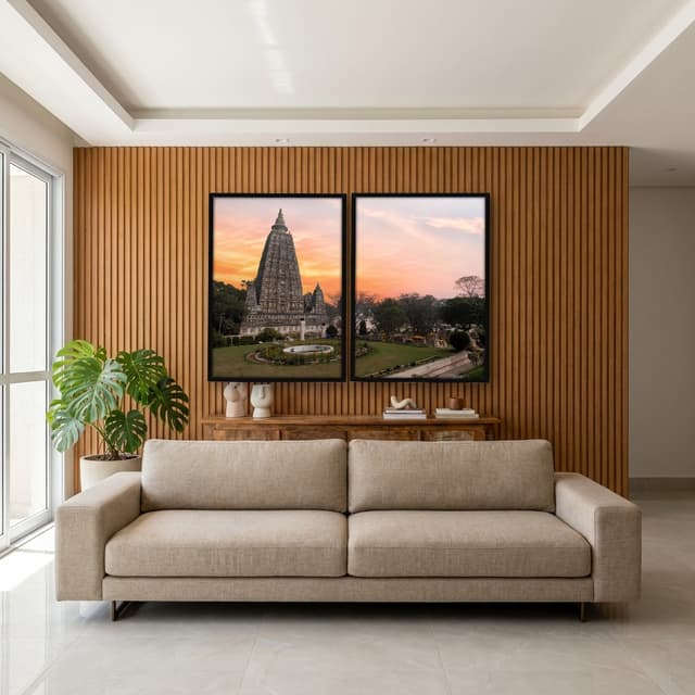 Kit Quadros Decorativos Templo Mahabodhi India