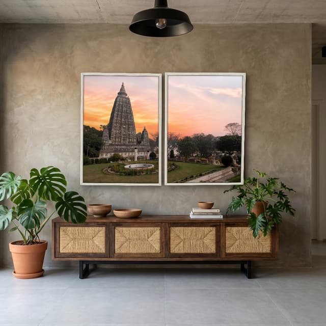 Kit Quadros Decorativos Templo Mahabodhi India