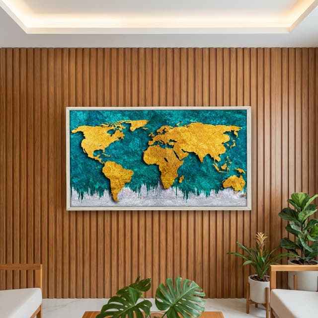 Quadro Decorativo Mapa Mundi